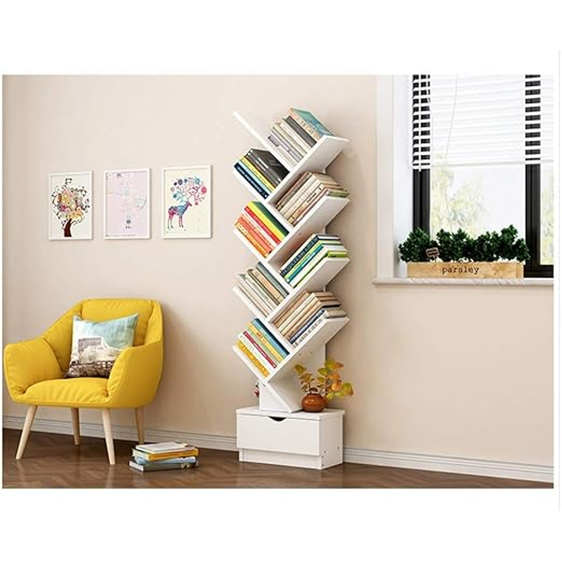 Biblioteca Librero De Arbol Organizador De Libros 4