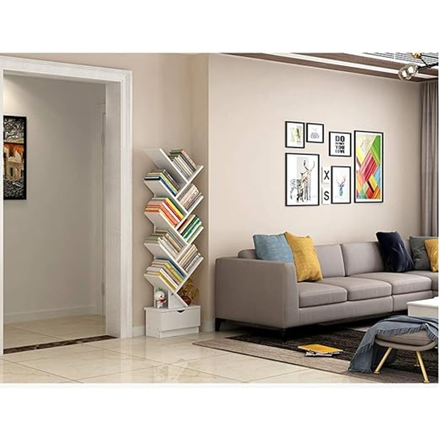 Biblioteca Librero De Arbol Organizador De Libros 5