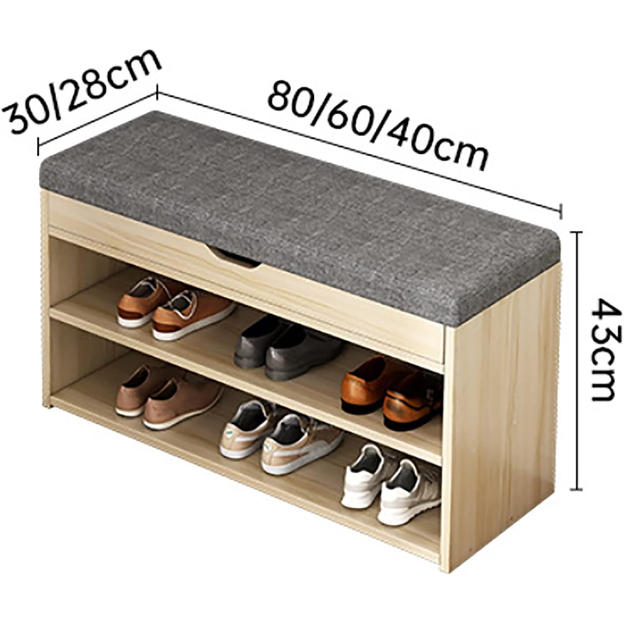 Zapatero De Pie Libre, Taburete Cambiador De Zapatos, Taburete De Puerta Color Sandalo 3