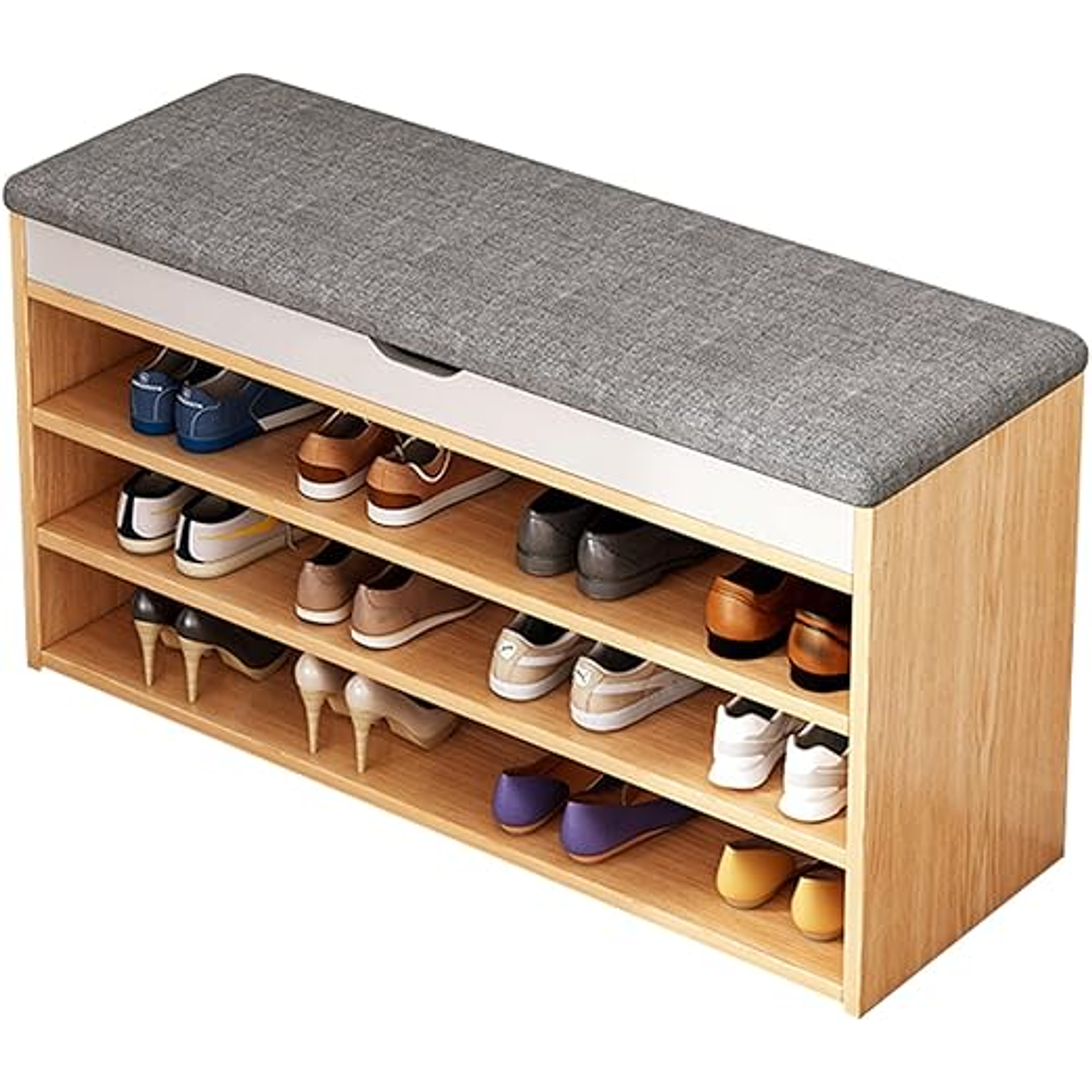 Zapatero De Pie Libre, Taburete Cambiador De Zapatos, Taburete De Puerta Color Sandalo 5