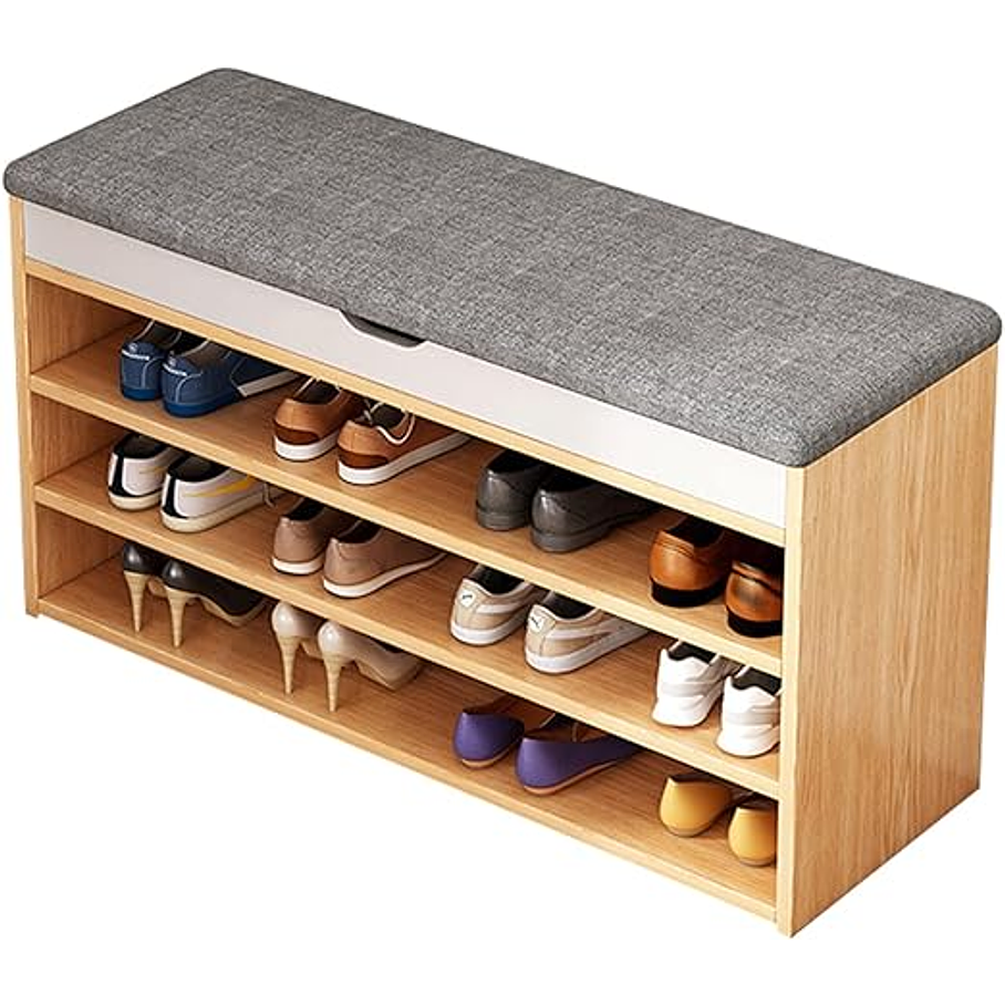 Zapatero De Pie Libre, Taburete Cambiador De Zapatos, Taburete De Puerta Color Sandalo 5