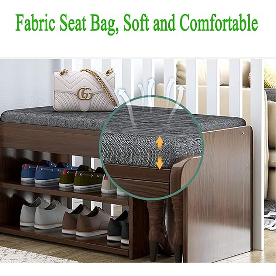 Zapatero De Pie Libre, Taburete Cambiador De Zapatos, Taburete De Puerta Color Roble 4