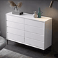 Cómoda 8 Cajones Blanco Mate 140x40X90 - Miniatura 3