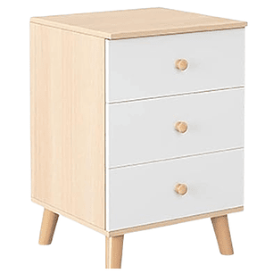 Velador Vanguardia 3 Cajones Mesita De Noche Minimalista