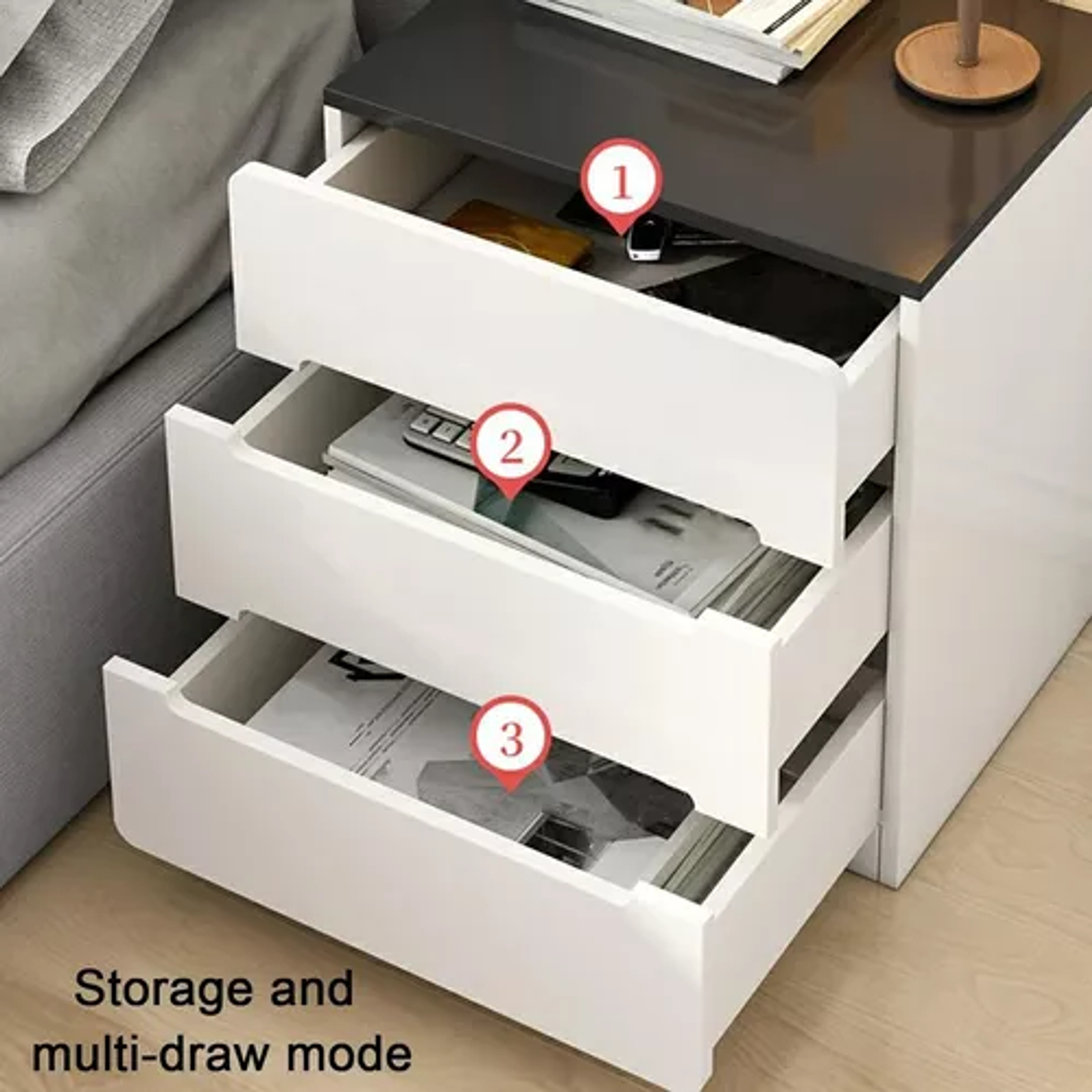 Velador Negro con Blanco Cálido - Moderno y Elegante 4