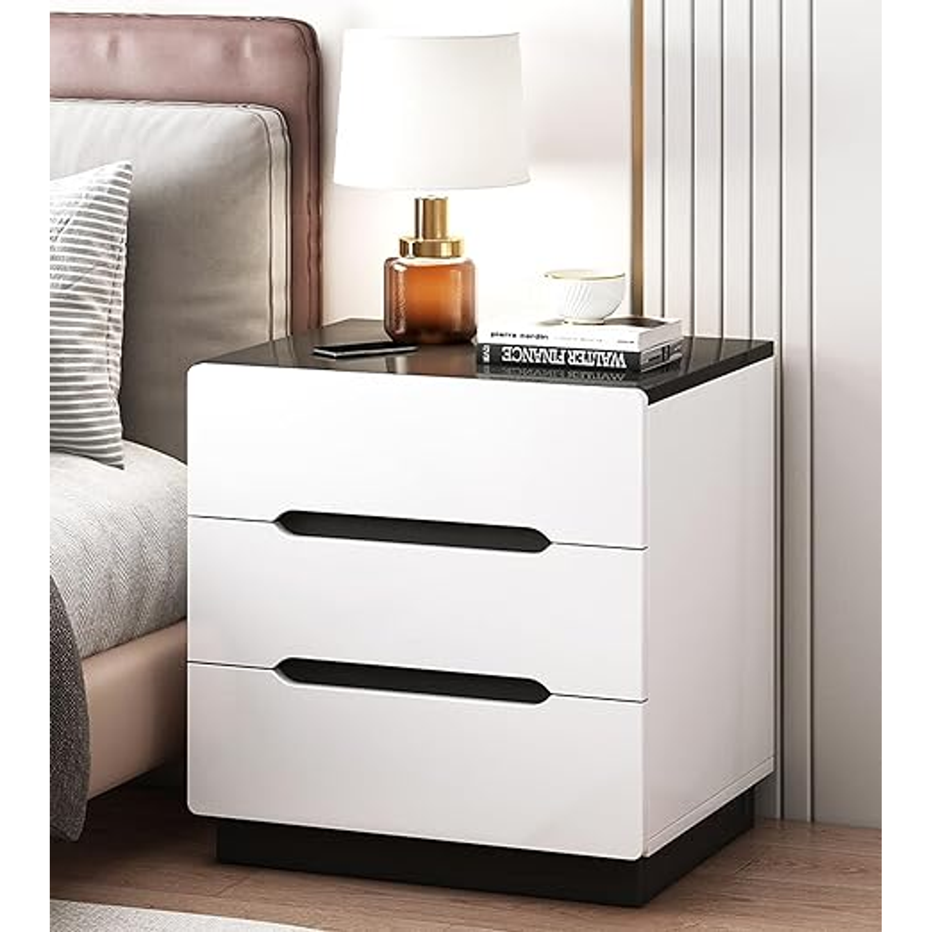 Velador Negro con Blanco Cálido - Moderno y Elegante 5