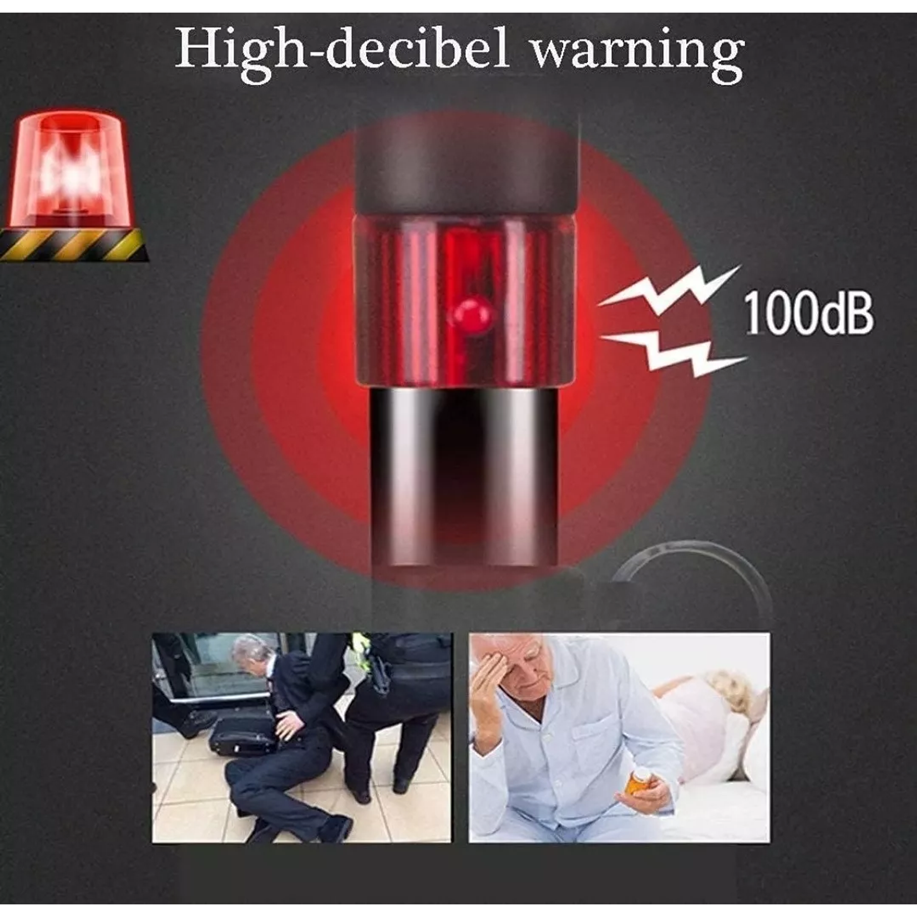 Bastón Ajustable Con Radio Alarma Luz Led 8