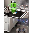 Velador Mesita De Noche Inteligente Con Carga Inalámbrica, Bocina Bluetooth 5