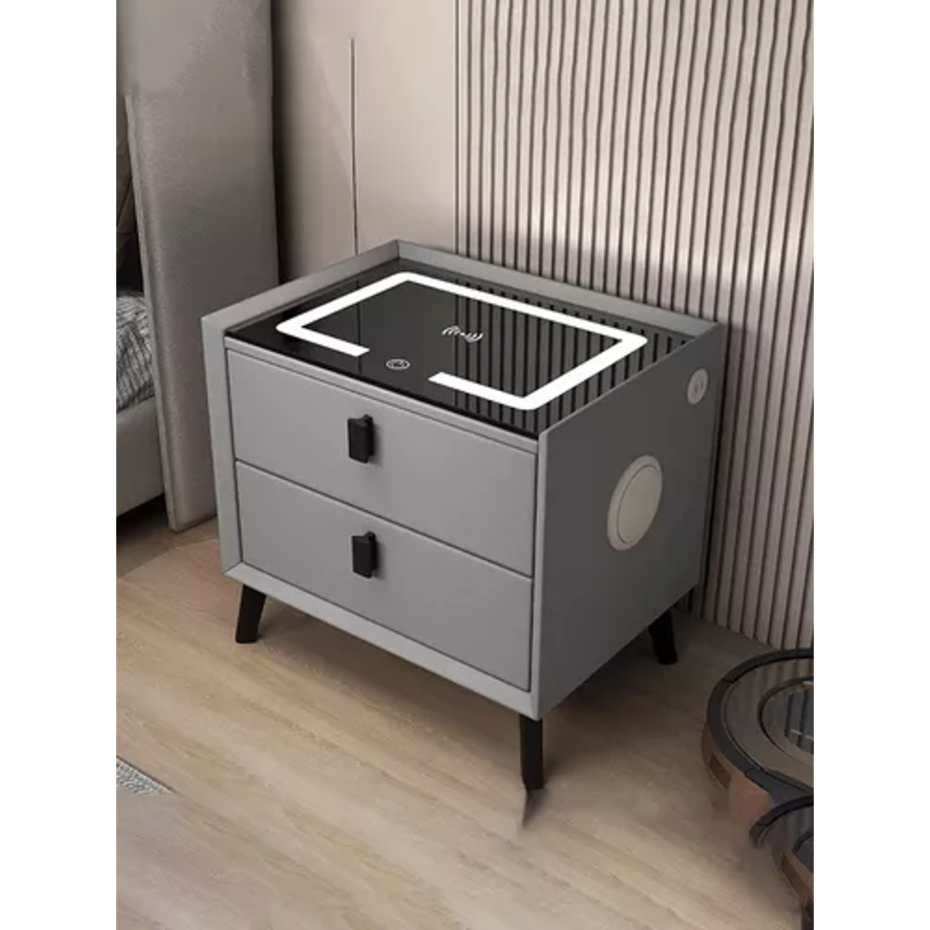 Velador Mesita De Noche Inteligente Con Carga Inalámbrica, Bocina Bluetooth 11