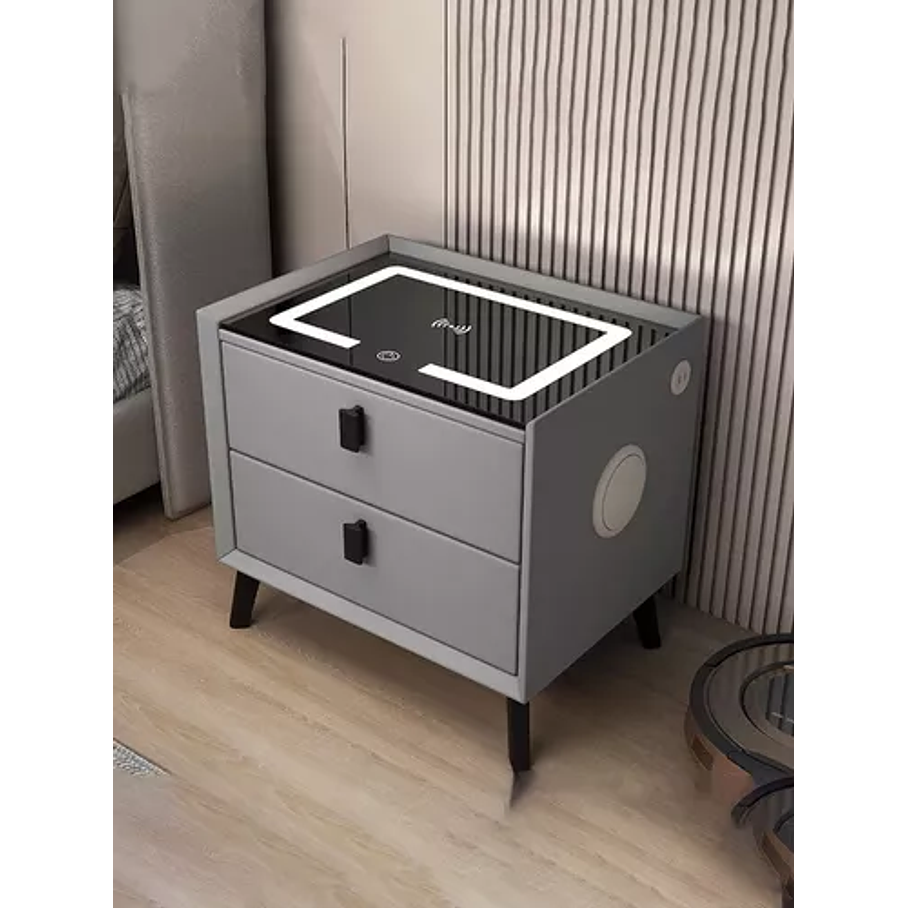 Velador Mesita De Noche Inteligente Con Carga Inalámbrica, Bocina Bluetooth 11