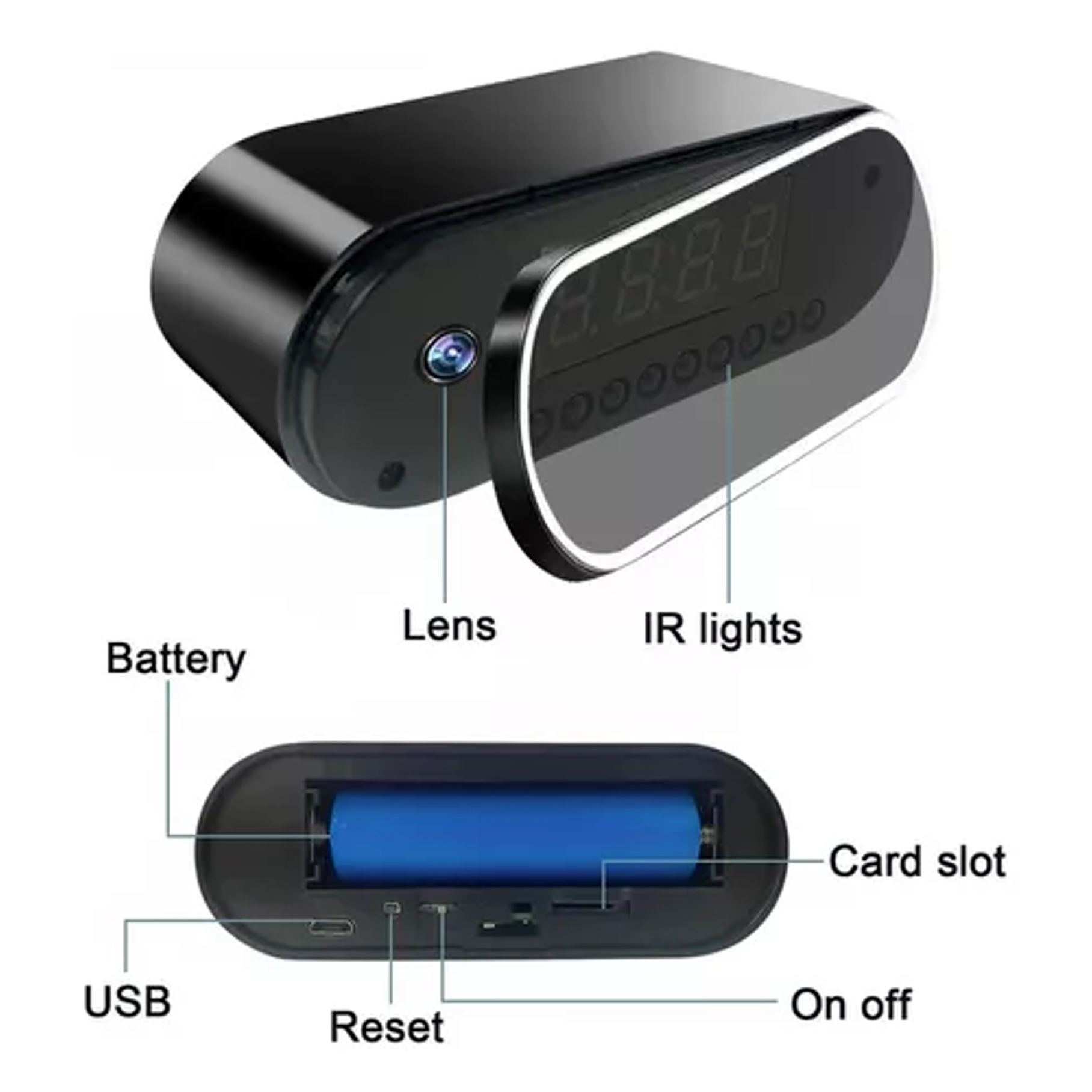 Reloj Despertador Camara Oculta Wifi/4k/Tiempo Real/ 128gb 9