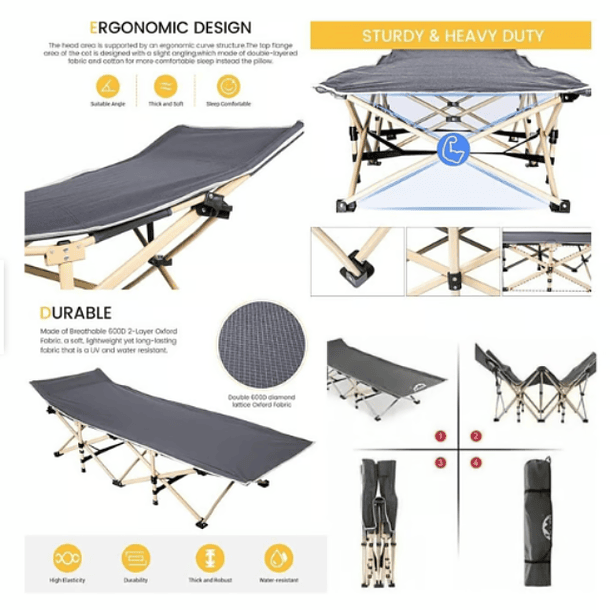 Catre Cama Campaña Camping Plegable 5