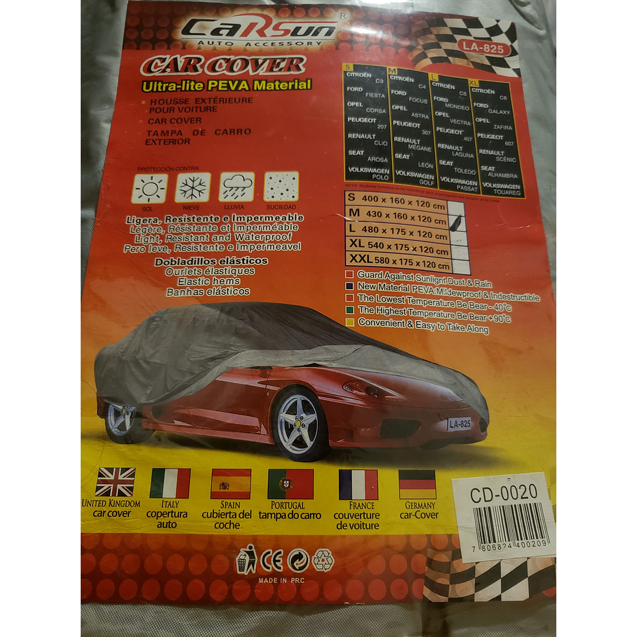 Funda Para Auto Car Sun Talla M Automóviles 400x430cm 5
