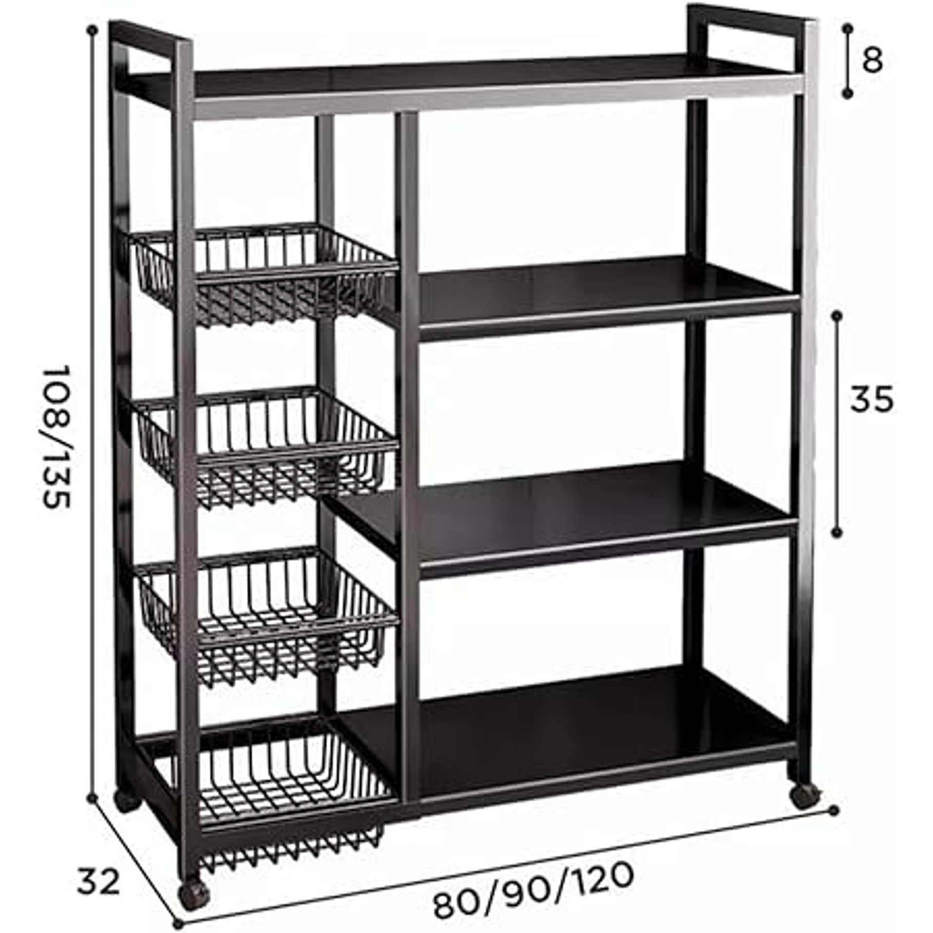 Estante De 4 Niveles Con Cestas Para Frutas Y Vegetales 2