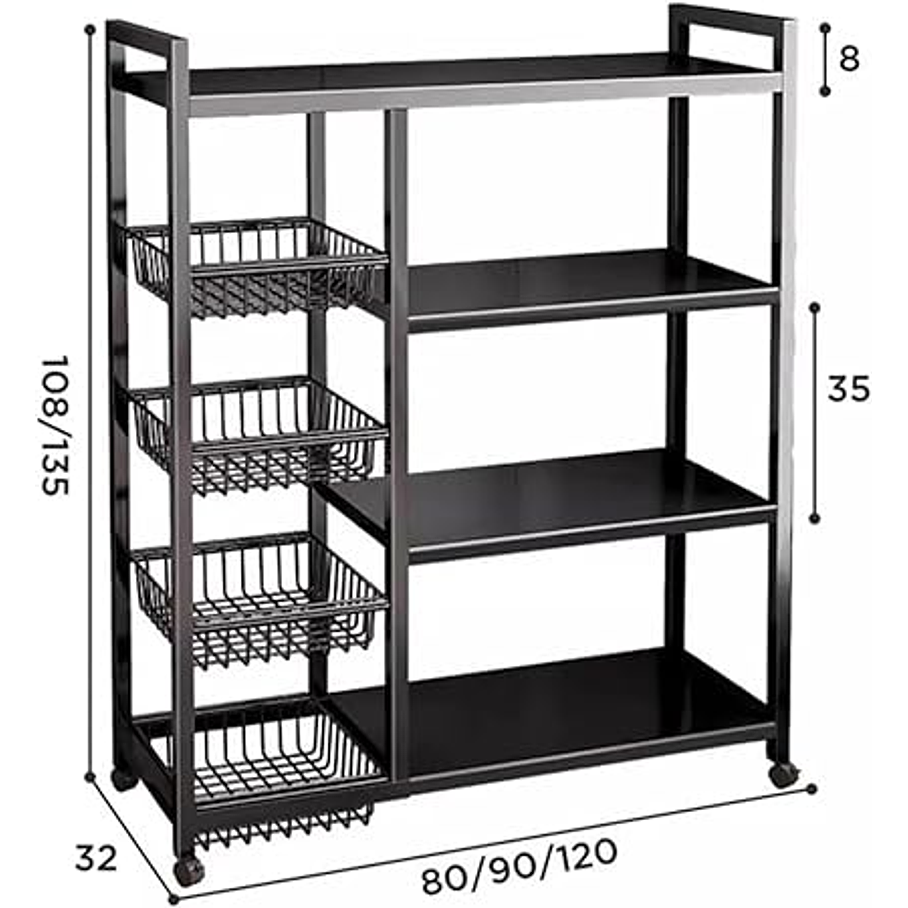 Estante De 4 Niveles Con Cestas Para Frutas Y Vegetales 2