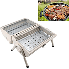 Parrilla De Carbón Portátil Doble Cara 2