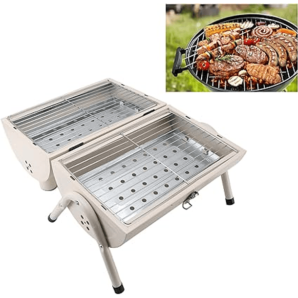 Parrilla De Carbón Portátil Doble Cara 2