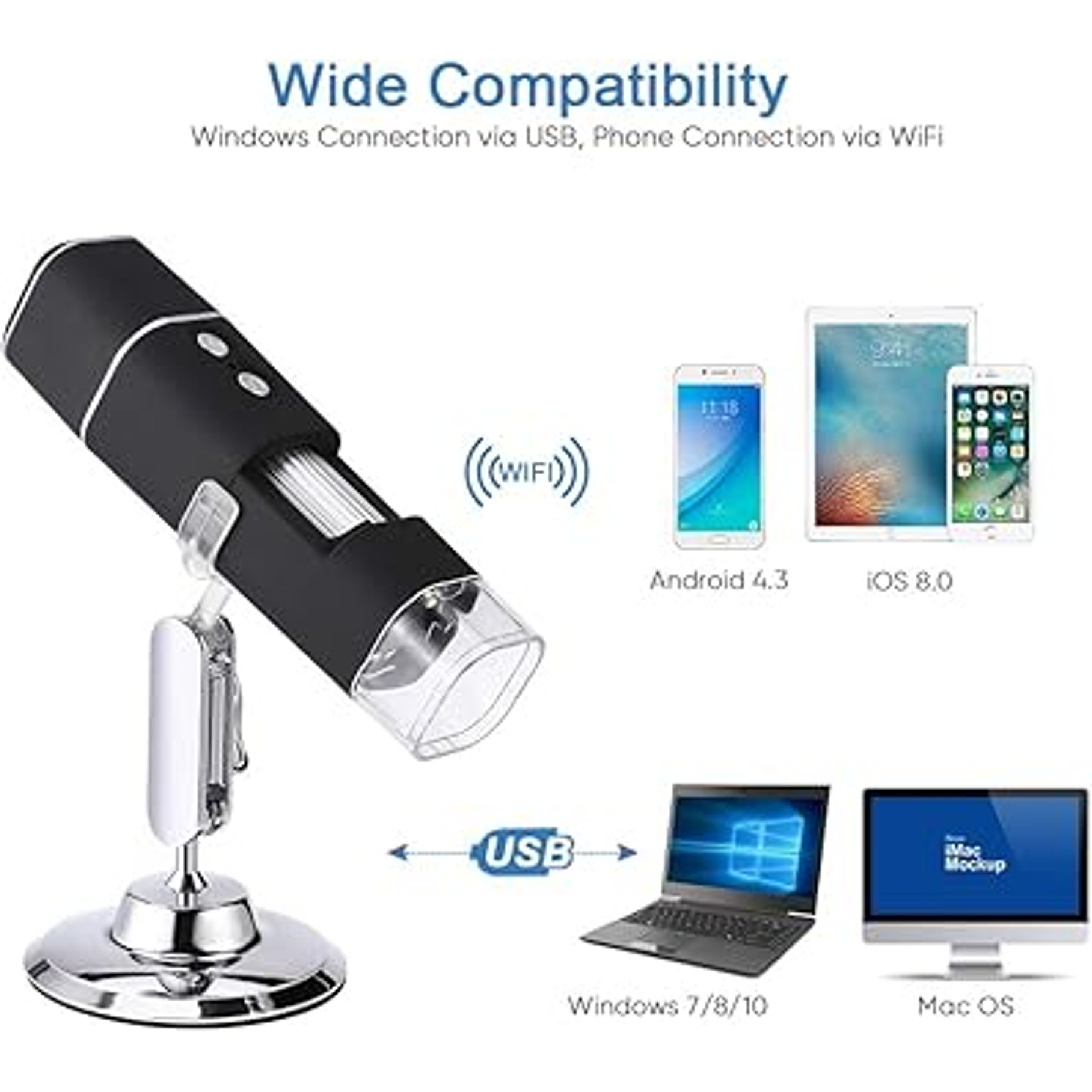 Microscopio Digital USB 8 Luces LED 1000X 4