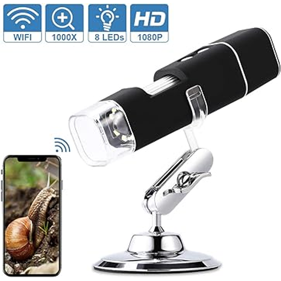 Microscopio Digital USB 8 Luces LED 1000X 1