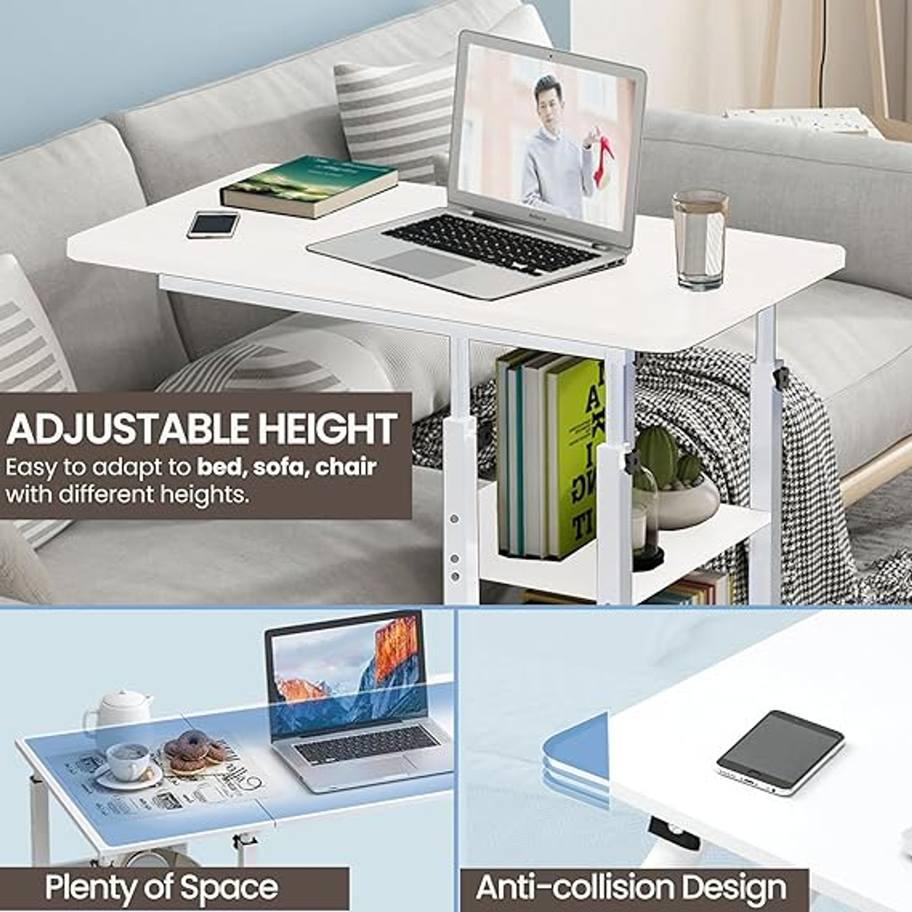 Mesa Ajustable Escritorio Auxiliar Bandeja Ordenador Sopote 4