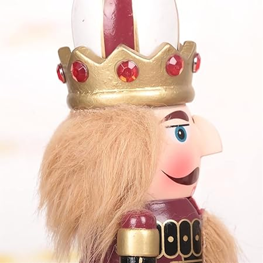 Cascanueces De Navidad En Caballo Mecedor, Elaborado En Madera 4