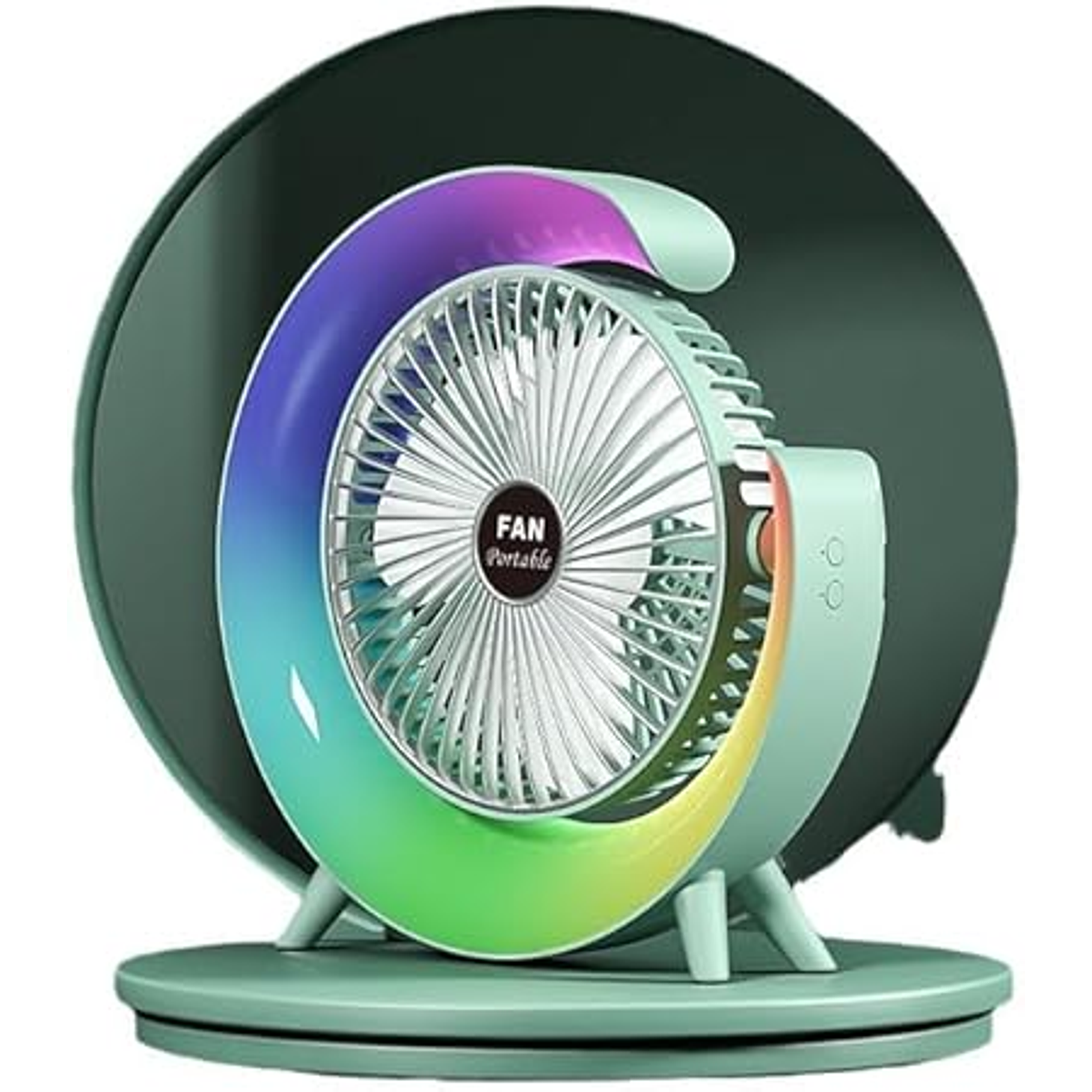 Mini Ventilador De Escritorio Portátil Recargable Usb Con Luz 7