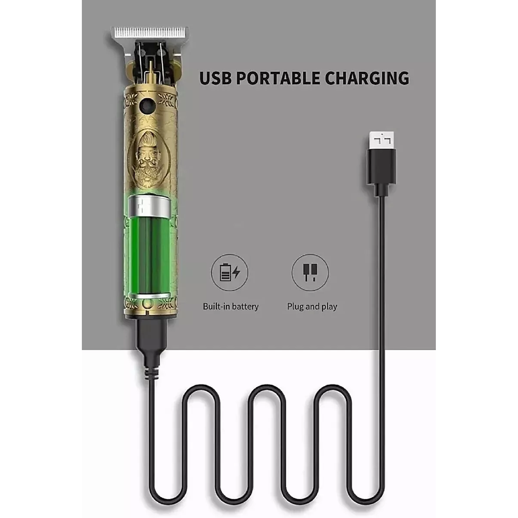 Maquina De Afeitar Professional De Hombre Budha Dorada Barba Pelo 2