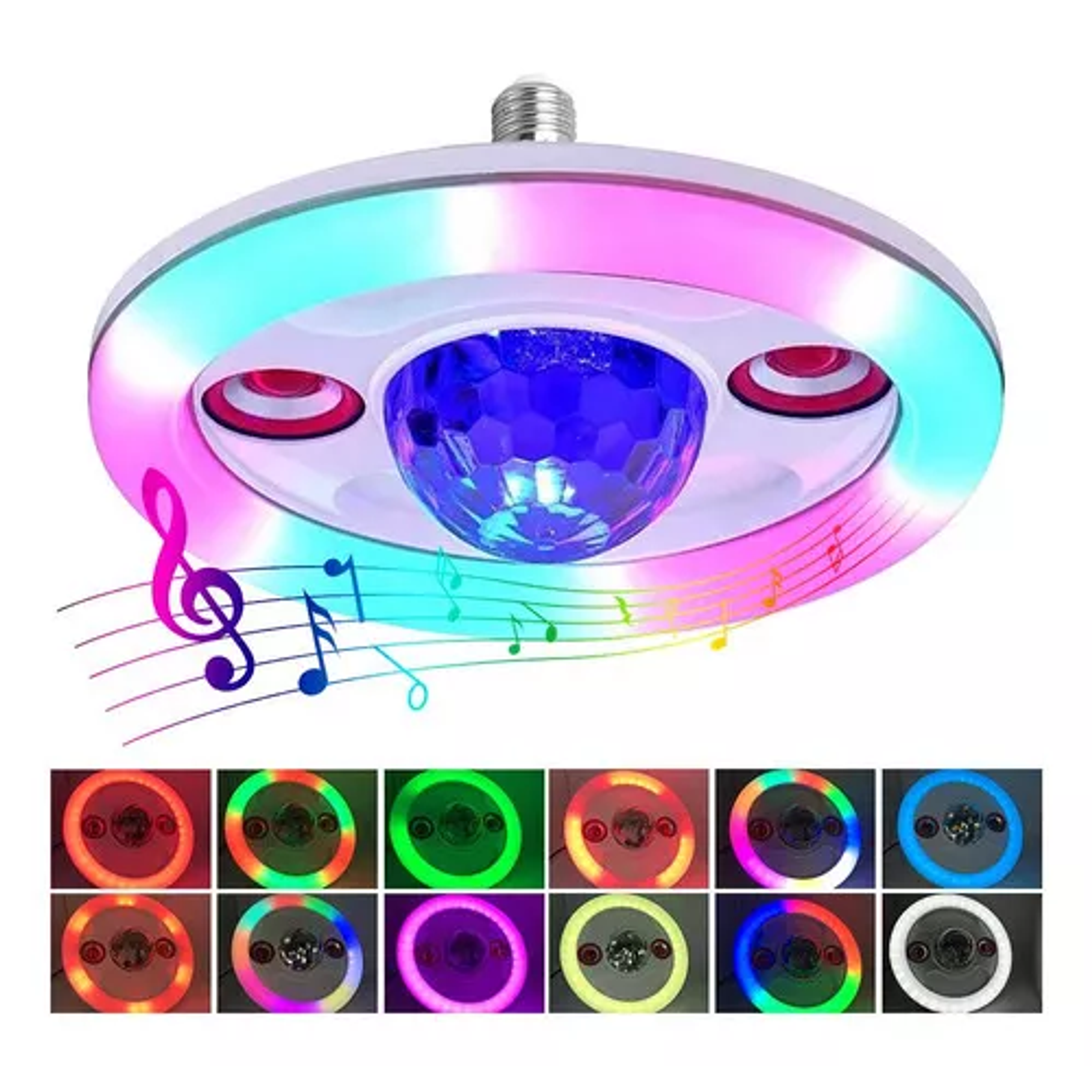 Parlante Bombillos Discoteca Bluetooth Con Control 36w 1
