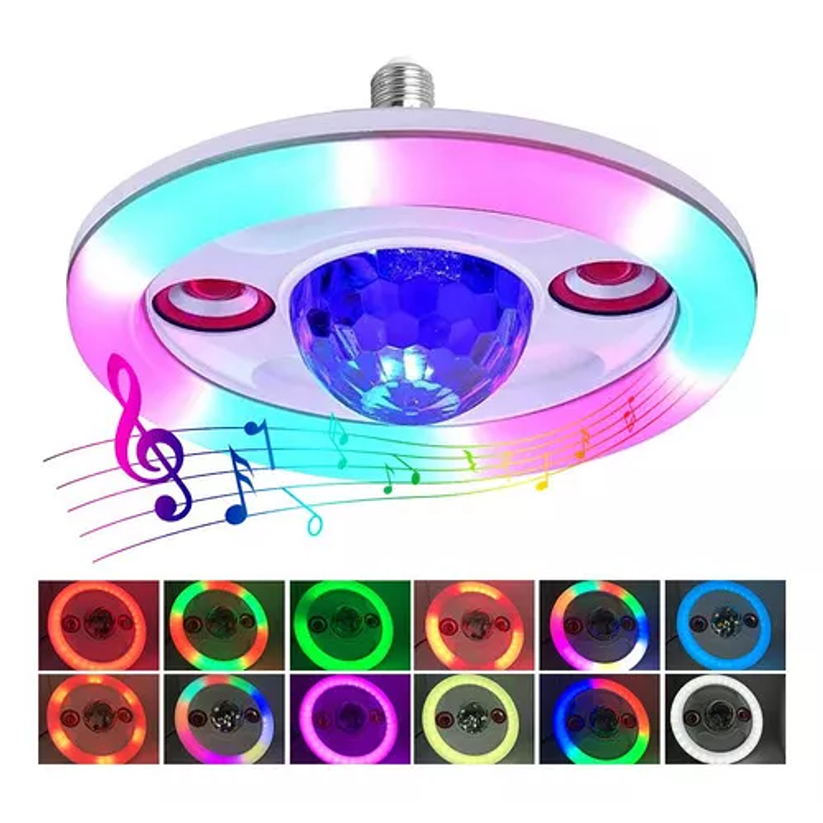 Parlante Bombillos Discoteca Bluetooth Con Control 36w 1
