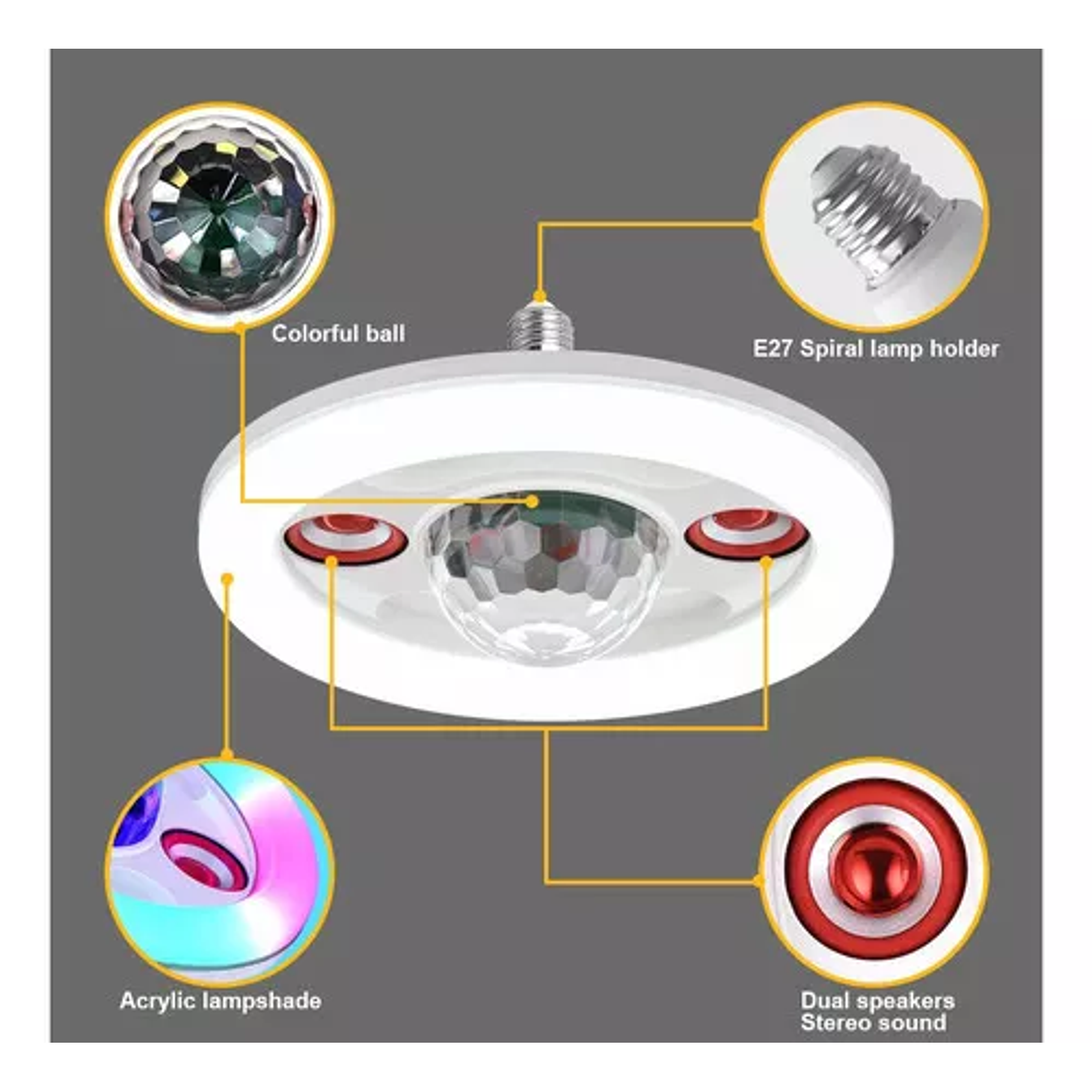 Parlante Bombillos Discoteca Bluetooth Con Control 36w 5