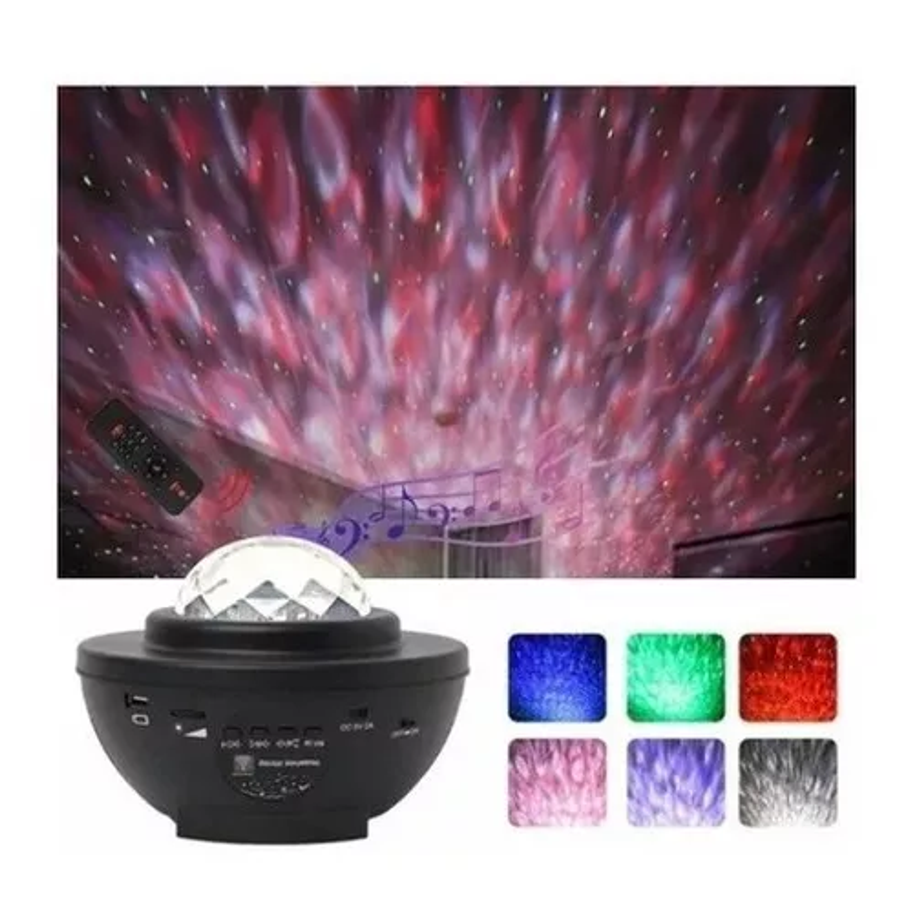 Proyector De Galaxia Estrellas Led Y Sonido Bluetooth 7