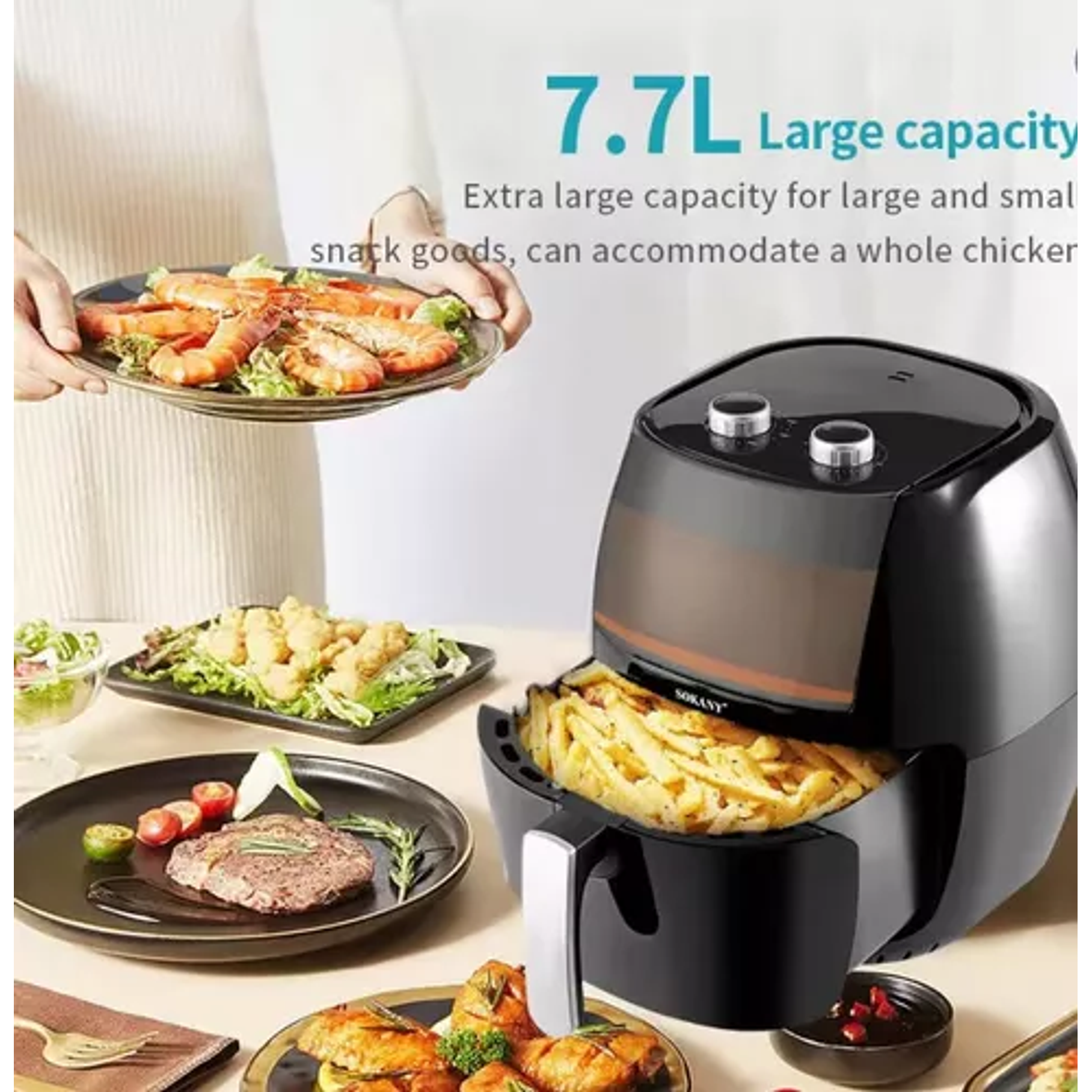 Freidora De Aire Air Fryer 7,7 Lts SOKANY Sk-8013 7