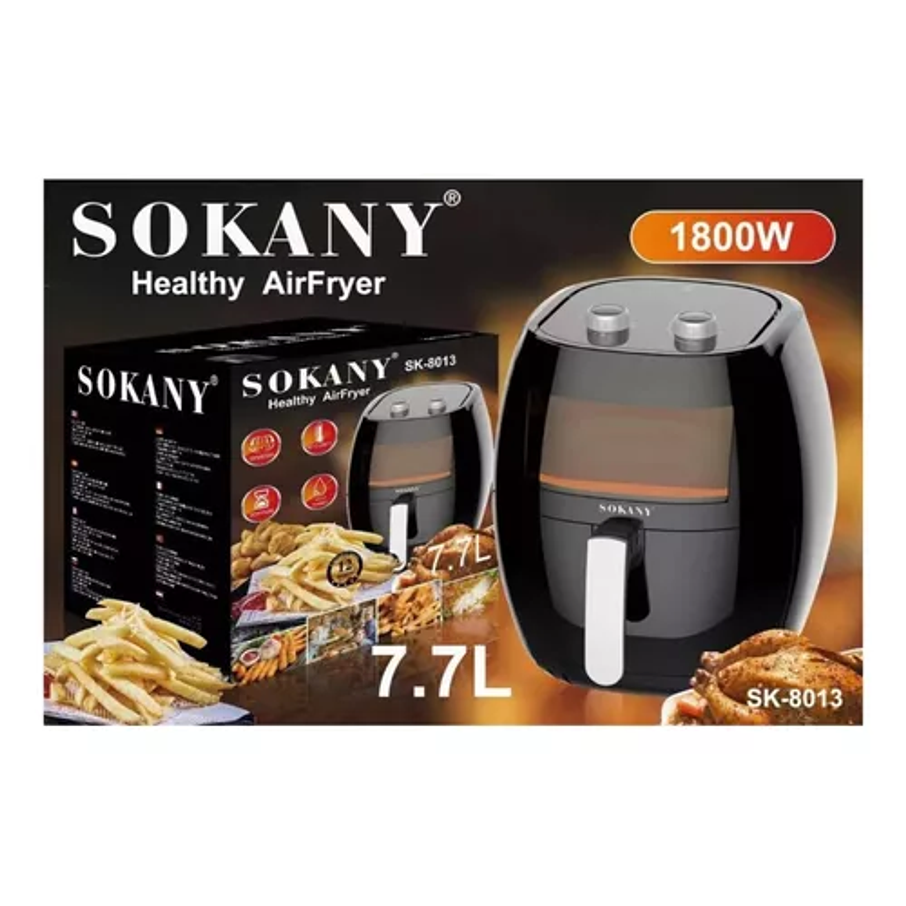 Freidora De Aire Air Fryer 7,7 Lts SOKANY Sk-8013 9