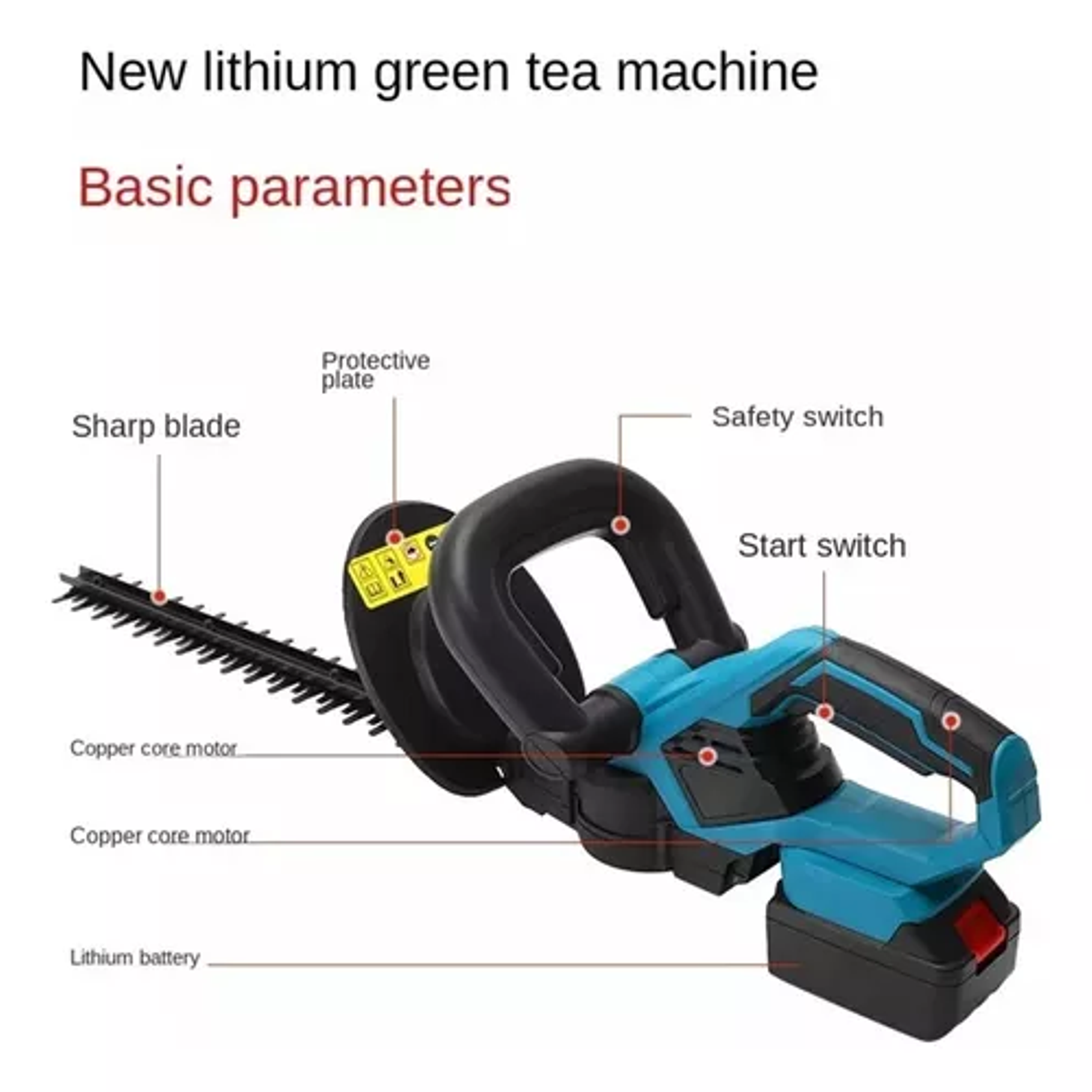 Cortasetos Inalambrico Podadora Pasto Bateria Recargable 48Vf 3