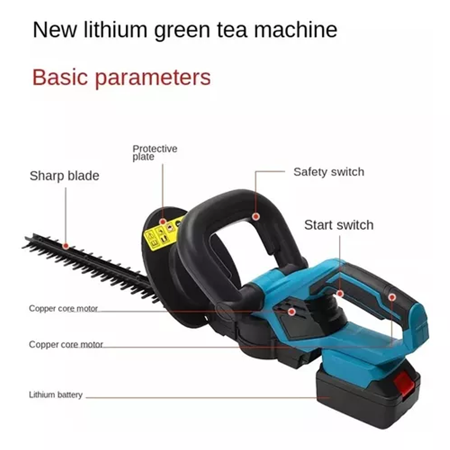 Cortasetos Inalambrico Podadora Pasto Bateria Recargable 48Vf 3