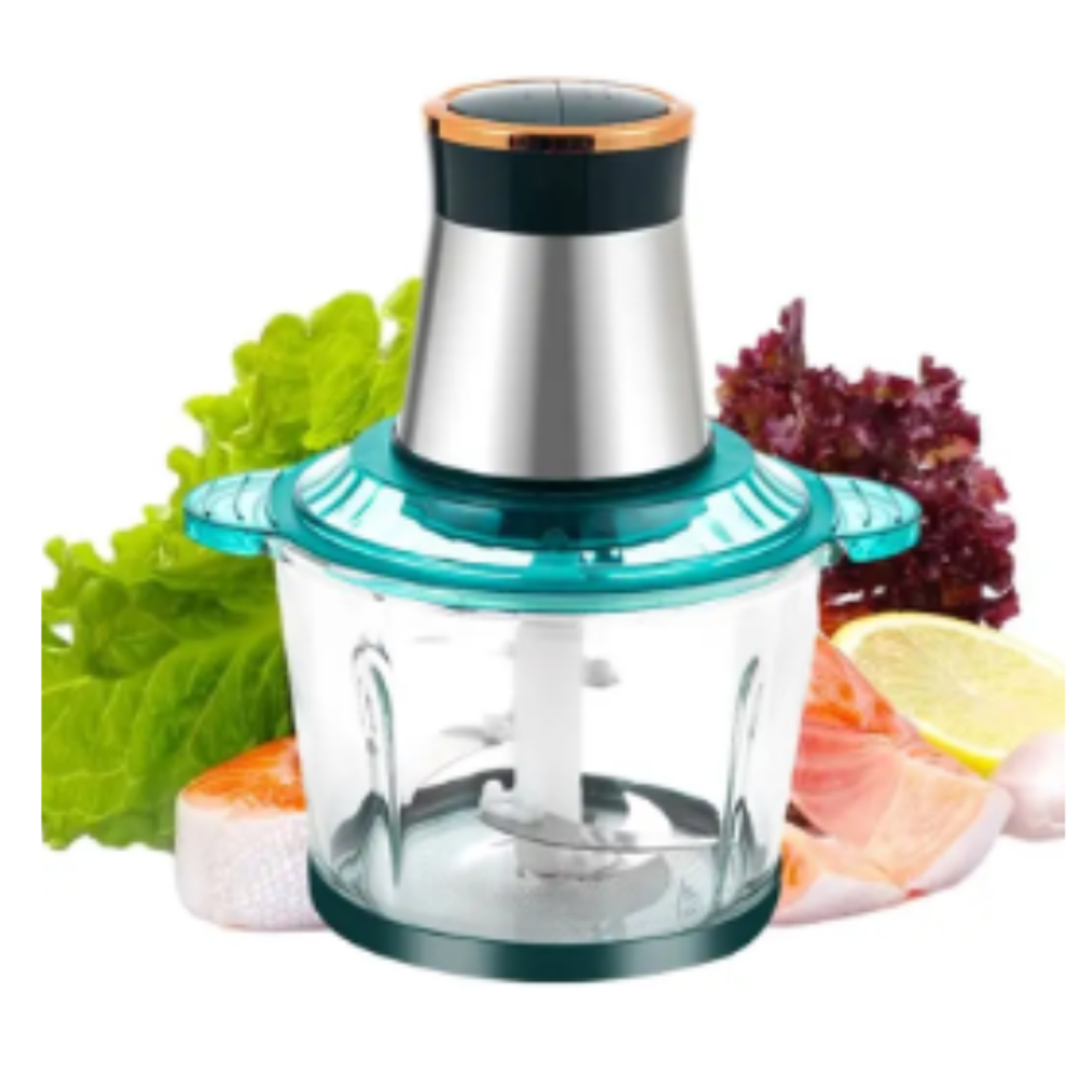 Procesador De Alimentos Hoffmans 2L De Acero Inoxidable y Bowl De Vidrio 2