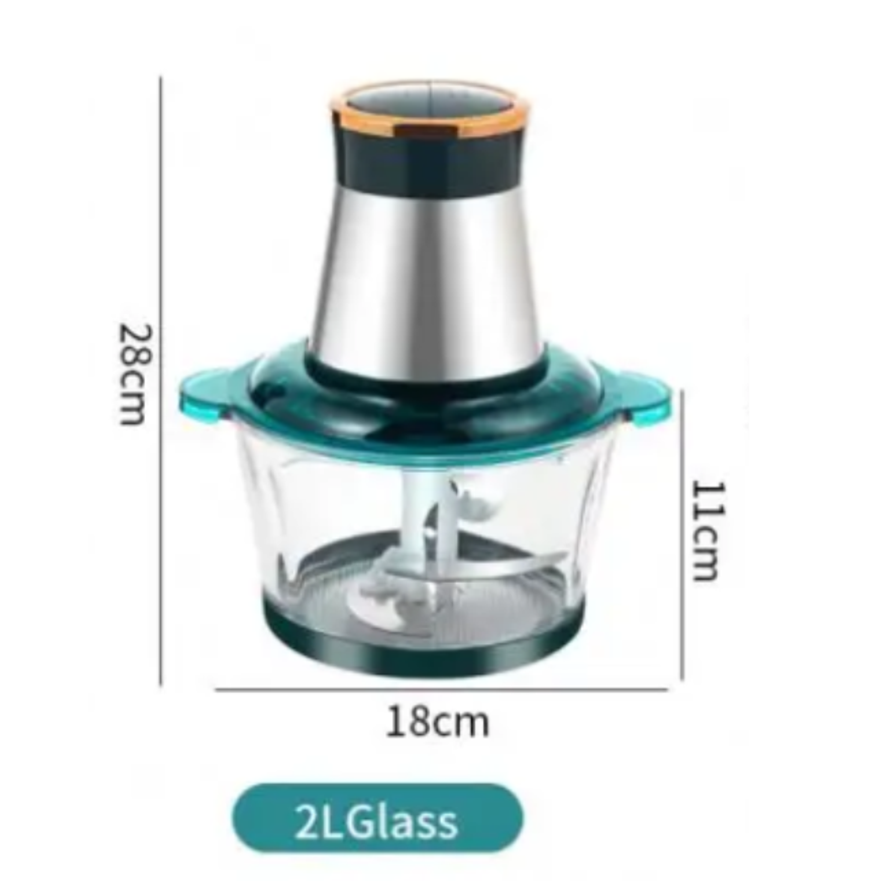 Procesador De Alimentos Hoffmans 2L De Acero Inoxidable y Bowl De Vidrio 5