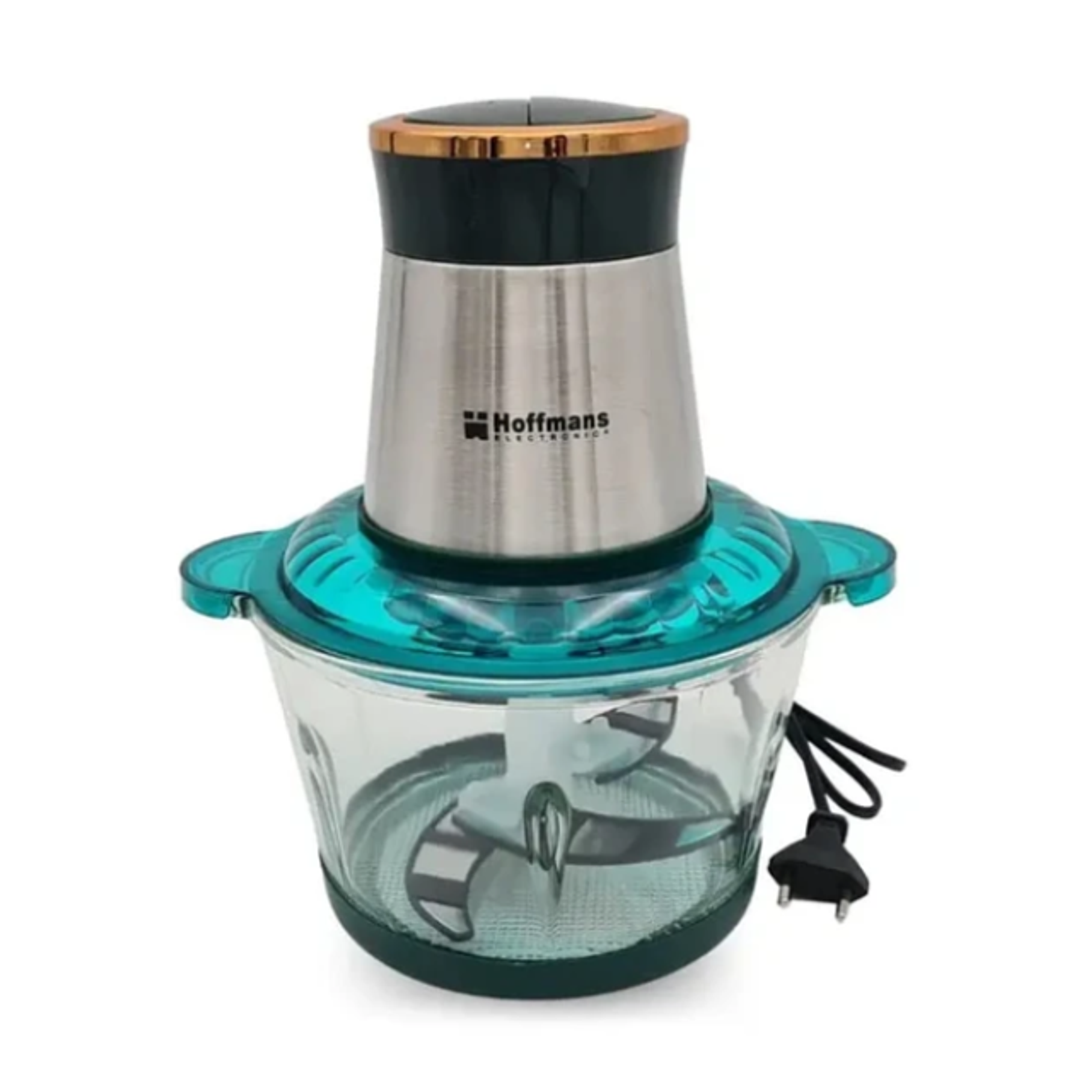 Procesador De Alimentos Hoffmans 2L De Acero Inoxidable y Bowl De Vidrio 1