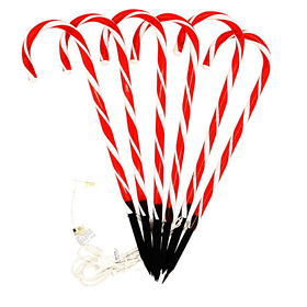 Pack 6 Bastones De Caramelo Grandes Para Exteriores de Navidad 