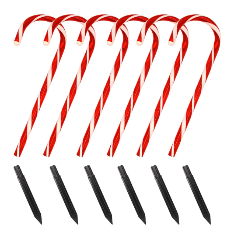 Pack 6 Bastones De Caramelo Grandes Para Exteriores de Navidad  3