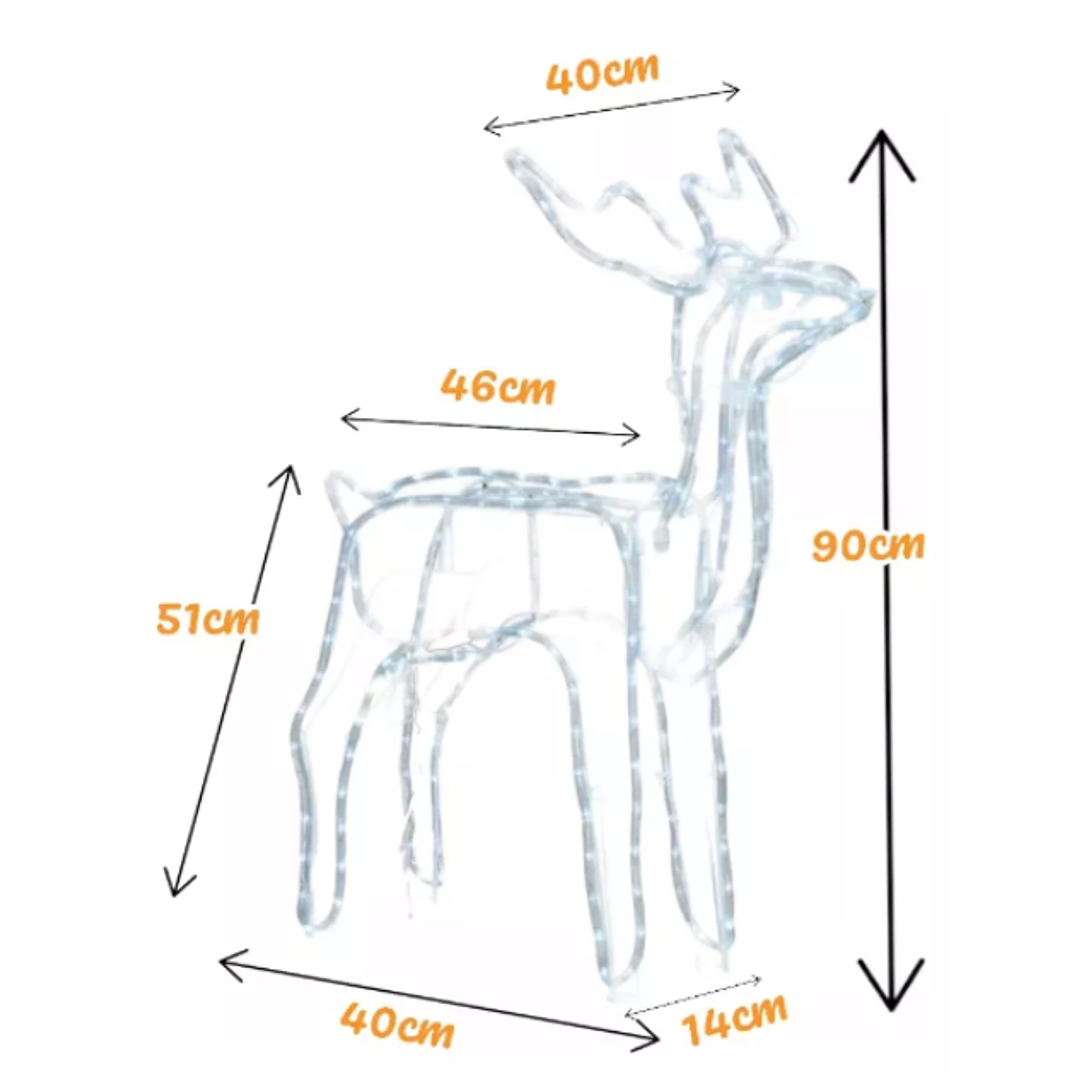Reno Navideño 90cm Adornos Reno Navidad Solar 3