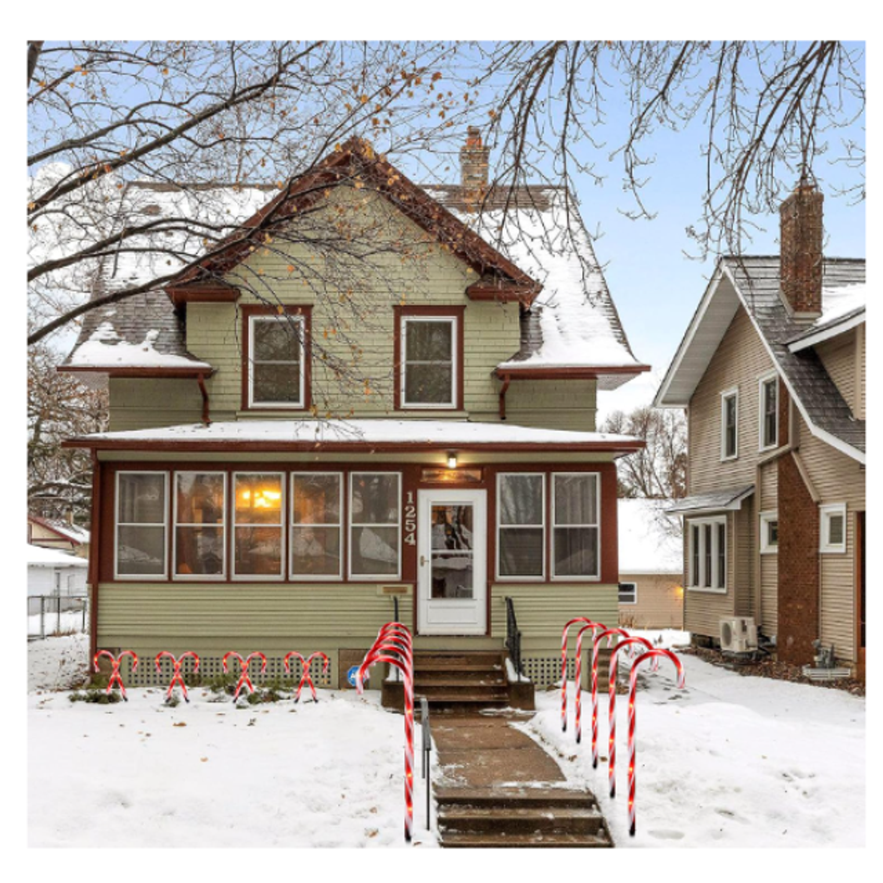 Pack 6 Bastones De Caramelo Grandes Para Exteriores de Navidad con Panel Solar 3