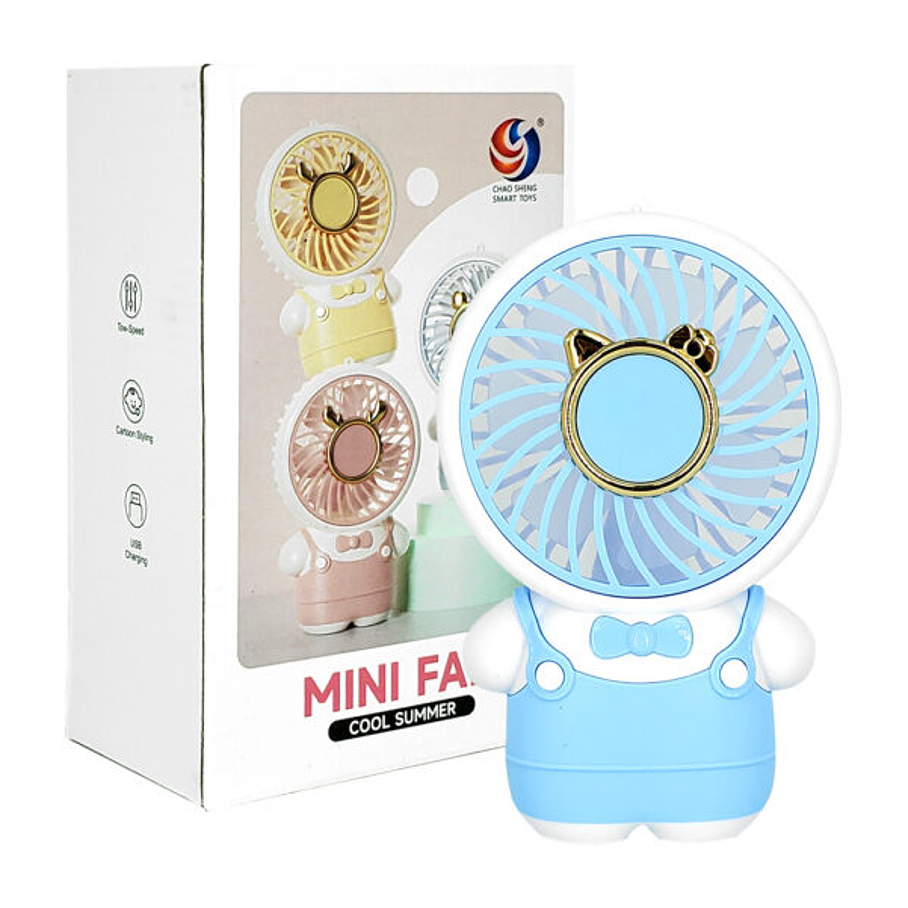 Mini Ventilador Recargable Con Diseño De Animalitos y Vestimenta 3