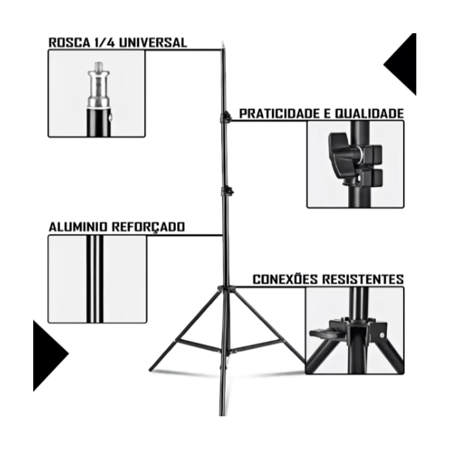 Trípode de 2.10 Metros Para Teléfono Celular, Luz Anular, Iluminador, Cámara  7