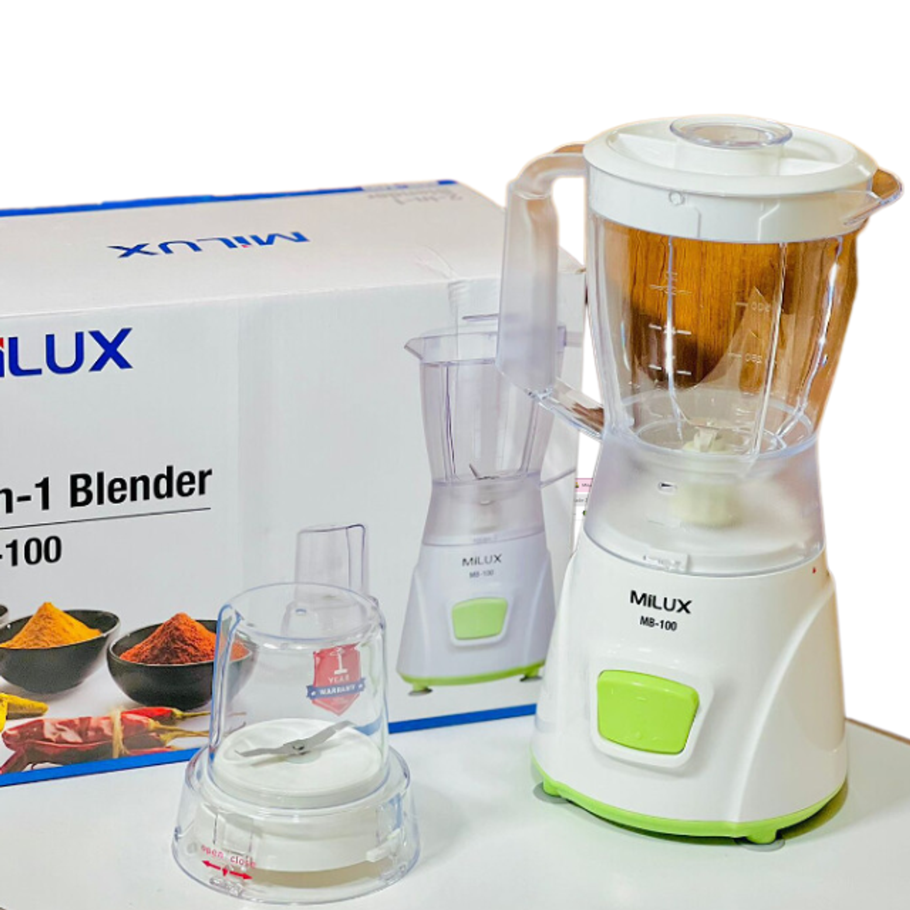 Batidora Milux Belnder MB-100 2 en 1 DE 300W DE 1L 2