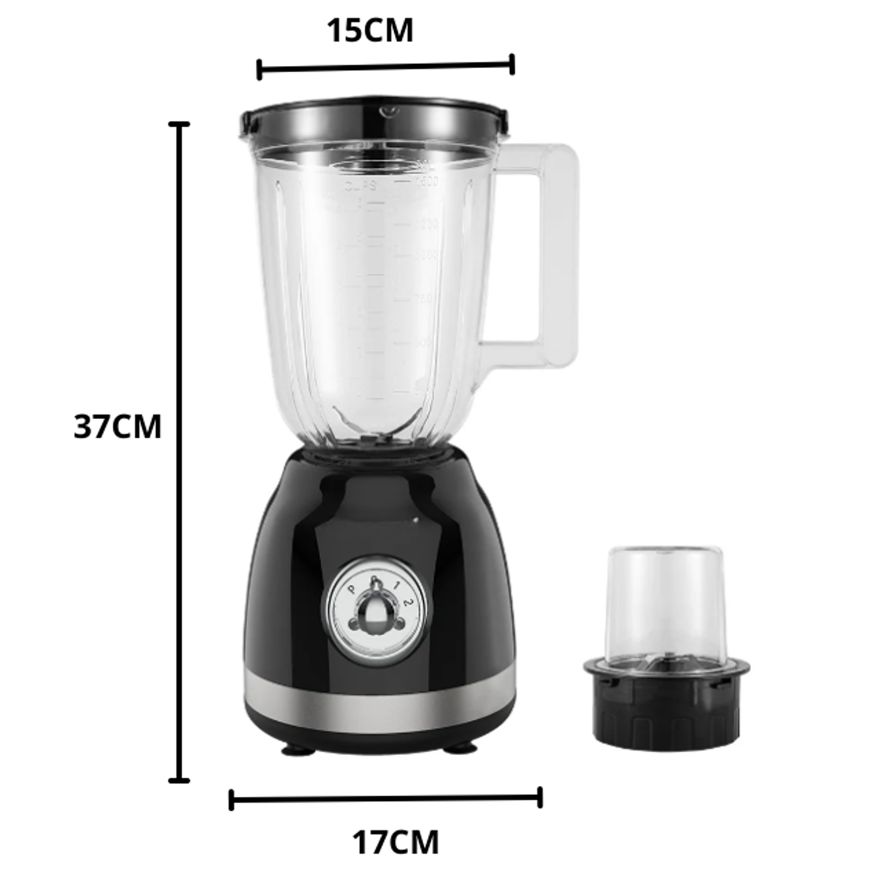 Licuadora Y Molinillo De Vidrio 2 En 1 Hoffmans Hm-2079 1000W 1.5L  3