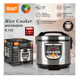 Olla Arrocera Multifunción RAF R.178 Fríe, Calienta, Cocina al Vapor Y Hornea 5Litros 900w