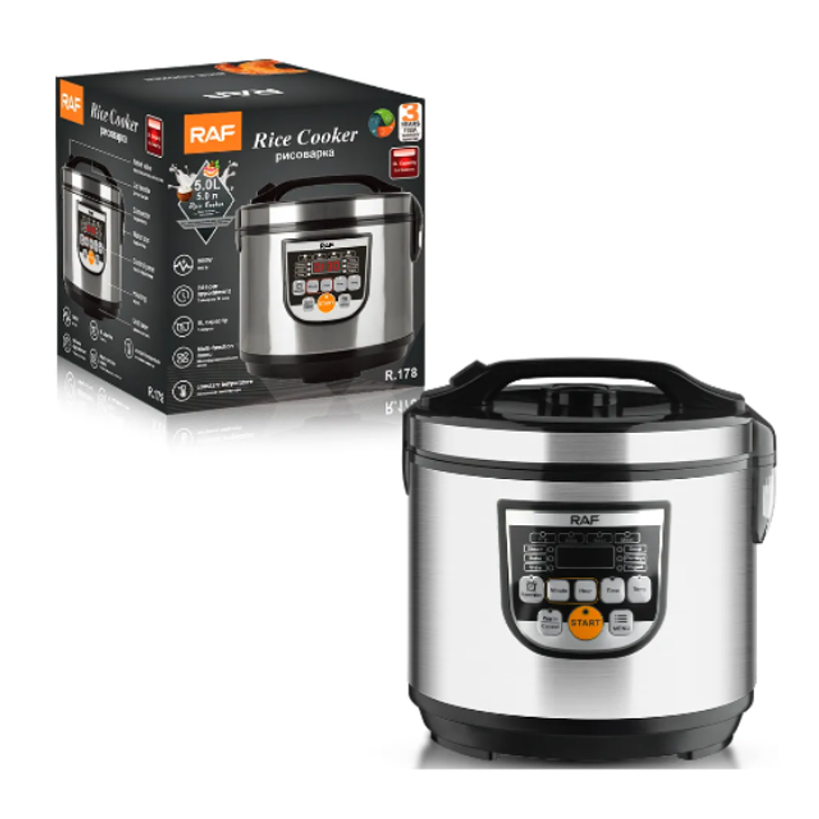 Olla Arrocera Multifunción RAF R.178 Fríe, Calienta, Cocina al Vapor Y Hornea 5Litros 900w 1