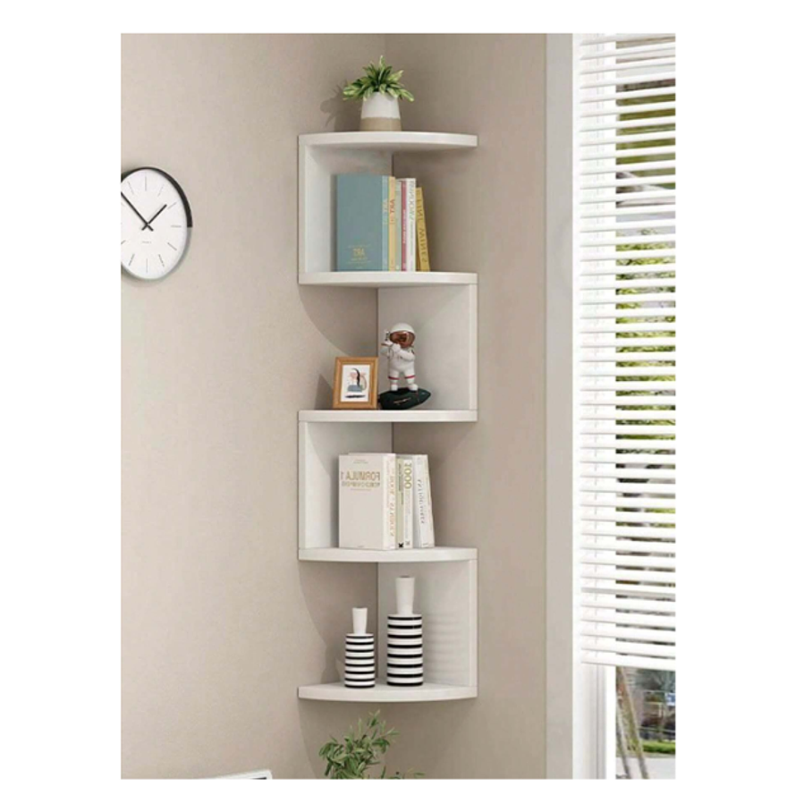 Repisa Esquinera Zig Zag Moderna 5 Niveles En Madera  3