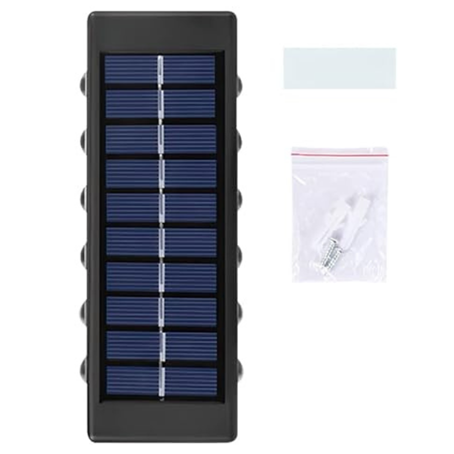 Aplique De Pared Solar Rectangular Fotocélula Luz Cálida / Iluminación 12 SMD 1